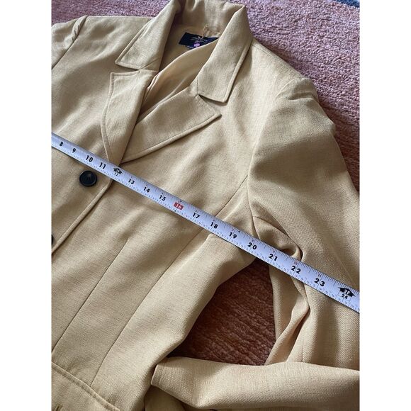 Jones Wear Blazer Jacket Size 14 Women Beige Belted 3 Button Pockets Lined - Picture 3 of 8